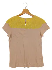 Vorschaubild 2 von Damen T-Shirt Gr. 36/S Beige mit Spitze Elegant Casual