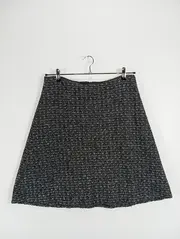 Vorschaubild 2 von Damen A-Linienrock Gr. 38 Grau Casual Strukturmuster Midirock