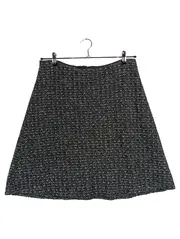 Vorschaubild 1 von Damen A-Linienrock Gr. 38 Grau Casual Strukturmuster Midirock