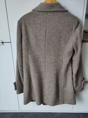 Vorschaubild 6 von Damen Wollmantel Gr. 42 Braun Meliert Doppelreiher