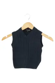 Vorschaubild 1 von Pullunder Kinder Gr. 92 Blau Zopfstrick Casual Preppy