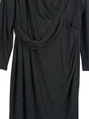 Vorschaubild 3 von Wickelkleid Schwarz Damen Gr. XL Elegant Festlich Langarm