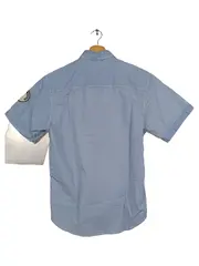 Vorschaubild 2 von Business Hemd Herren S/46 Kurzarm Gestreift Blau Baumwolle