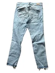 Vorschaubild 2 von Denim Jeans Damen Slim Fit Shape Ankle Gr. 38 Hellblau Destroyed