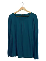 Vorschaubild 1 von Black Label Damen Langarmshirt Gr. 44 Petrol Viskose Basic