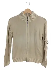 Vorschaubild 1 von Strickjacke Damen L Beige Baumwolle Casual Reißverschluss