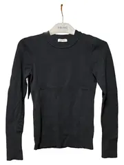 Vorschaubild 1 von Damen Pullover Rippstrick Langarm Schwarz Gr. 38/M Viskose Wolle