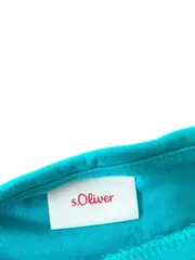 Vorschaubild 5 von Mädchen Langarmshirt Gr. 92/98 Türkis Blumen Glitzer Baumwolle