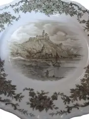 Vorschaubild 2 von Wandteller 24cm Porzellan Weiß Florales Muster Traditionell