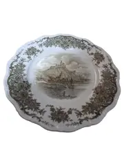 Vorschaubild 1 von Wandteller 24cm Porzellan Weiß Florales Muster Traditionell