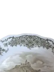 Vorschaubild 3 von Wandteller 24cm Porzellan Weiß Florales Muster Traditionell