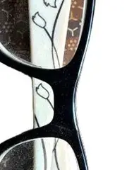 Vorschaubild 3 von Damen Brille Brillengestell Schwarz Blumenmuster Kunststoff