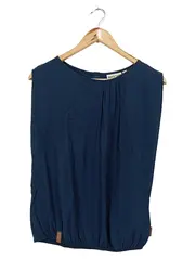 Vorschaubild 1 von T-Shirt Damen Gr. 34/XS Blau Casual Basic Viskose Ärmellos