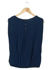 Vorschaubild 2 von T-Shirt Damen Gr. 34/XS Blau Casual Basic Viskose Ärmellos