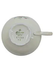 Vorschaubild 2 von Kaffeetasse Porzellan Blumenmuster Goldrand Bavaria 17J90