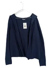 Vorschaubild 1 von Damen Strickjacke Kapuze Blau Organic Cotton Gr. XL