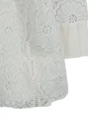 Vorschaubild 4 von Damen Spitzenbluse Langarm Weiß Gr. 38/M Elegant