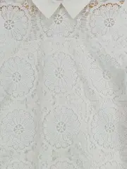 Vorschaubild 2 von Damen Spitzenbluse Langarm Weiß Gr. 38/M Elegant