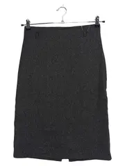 Vorschaubild 1 von BENETTON Damen Bleistiftrock Gr. 40 Grau Wolle Business Midirock