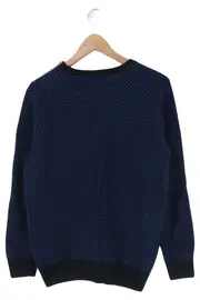 Vorschaubild 2 von Damen Pullover Gr. 40/L Blau Strickmuster Reißverschluss Elegant