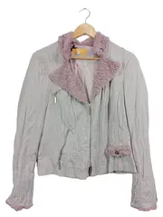 Vorschaubild 1 von Damen Steppjacke Gr. 40/L Modisch Mehrfarbig Fellbesatz