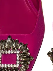 Vorschaubild 4 von Damen Slingback Pumps Pink Strass Schnalle Gr. 38 Kitten Heel Elegant