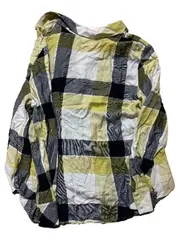 Vorschaubild 2 von Damen Bluse Gr. 44 Kariert Gelb Grau Langarm Viskose