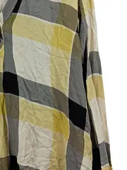 Vorschaubild 4 von Damen Bluse Gr. 44 Kariert Gelb Grau Langarm Viskose