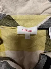 Vorschaubild 6 von Damen Bluse Gr. 44 Kariert Gelb Grau Langarm Viskose