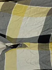 Vorschaubild 5 von Damen Bluse Gr. 44 Kariert Gelb Grau Langarm Viskose