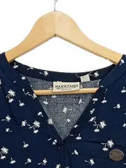 Vorschaubild 4 von Damen Bluse Gr. 38/M Blau Blumenmuster Casual Viskose 3/4-Arm