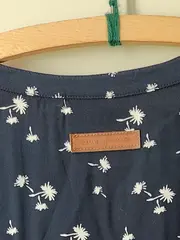 Vorschaubild 7 von Damen Bluse Gr. 38/M Blau Blumenmuster Casual Viskose 3/4-Arm