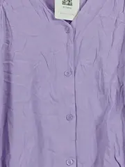 Vorschaubild 3 von Damen Bluse Gr. 40/L Lila Viskose Casual Langarm