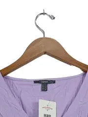 Vorschaubild 4 von Damen Bluse Gr. 40/L Lila Viskose Casual Langarm