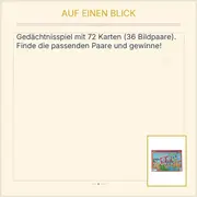 Vorschaubild 2 von Großes Familien-Memo Gedächtnisspiel 72 Karten Tiere Kinder ab 4 Jahre