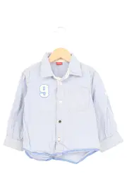 Vorschaubild 1 von Kinder Freizeithemd Langarm Blau Gestreift Gr. 92 Baumwolle