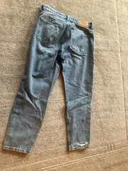 Vorschaubild 3 von Destroyed Jeans Damen Boyfriend Low Waist Denim Blau Gr. 38 Used Look