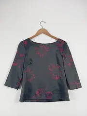 Vorschaubild 2 von Damen Bluse 34/XS Blumenmuster Mehrfarbig Modern 3/4-Arm