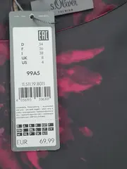 Vorschaubild 4 von Damen Bluse 34/XS Blumenmuster Mehrfarbig Modern 3/4-Arm