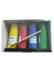 Vorschaubild 1 von Måla Künstlerfarbe Set Pinsel Mehrfarbig 4x 50ml Malfarben Kinder