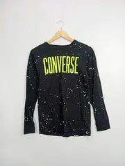 Vorschaubild 2 von Kinder Langarmshirt Schwarz 158 Streetwear Logo-Print Baumwolle
