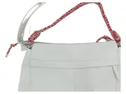 Vorschaubild 3 von Damen Umhängetasche Weiß Leder Geflochten Rot Schultertasche