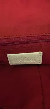 Vorschaubild 4 von Damen Umhängetasche Weiß Leder Geflochten Rot Schultertasche