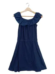 Vorschaubild 1 von Mädchen Kleid Gr. 158/164 Navy Blau Rüschen Sommer Freizeitkleid