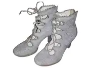 Vorschaubild 5 von Stiefeletten Damen Gr. 39 Grau Leder Lochmuster Schnürung