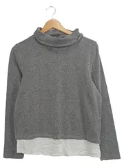 Vorschaubild 1 von Damen Pullover Rollkragen Fischgrätenmuster Grau Gr. 38/M