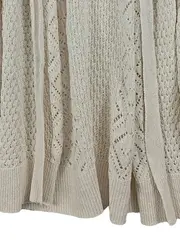 Vorschaubild 3 von Damen Strickjacke Gr. M Beige Casual Lochmuster Langarm