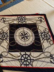 Vorschaubild 3 von Damen Tuch Schal Mehrfarbig Maritim Kompass Polyester 68x68 cm