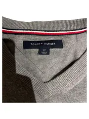 Vorschaubild 2 von Herren Pullover V-Ausschnitt Grau Gr. S Baumwolle