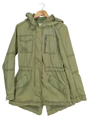 Vorschaubild 1 von Damen Parka Gr. 34/XS Oliv Kapuze Baumwolle Casual